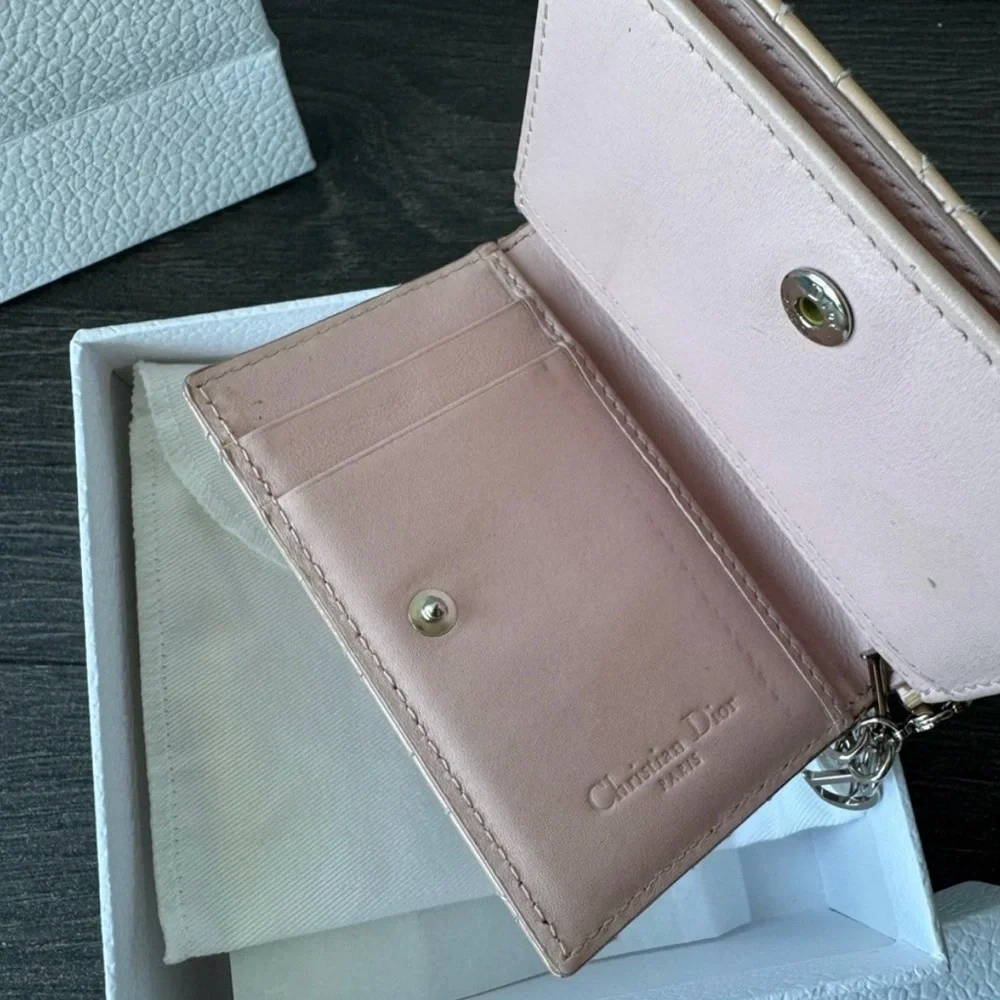 Lady Dior Pink Wallet with Card Holder - Picture 4 of 4